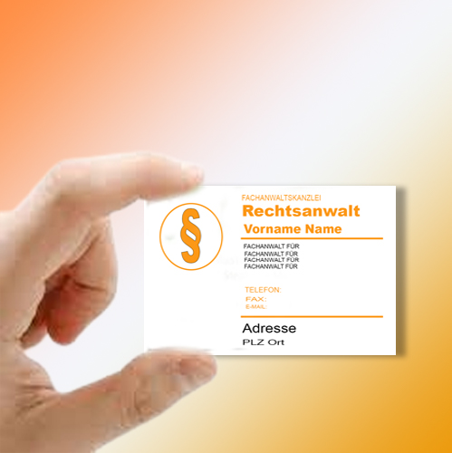Visitenkarten nach Wunsch für Rechtsanwalt